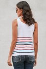 Multicolor Stripes White Knit Tank Top