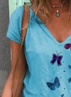 Women's T-shirts Butterfly Print T-shirt