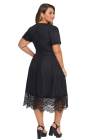Lace Hemline Pleated Plus Size Dress
