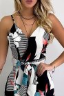 Spaghetti Strap Mixed Print Jumpsuit