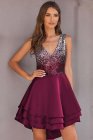 Ombre Sequin Multi Layer Skater Dress