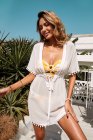 Deep V Neck Pom Pom Beach Tunic
