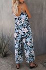Palm Leaves Print Spaghetti Strap Wide Leg jumpsuit