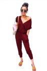 V Neck Wrap Front Jumpsuits