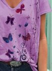 Women's T-shirts Butterfly Print T-shirt
