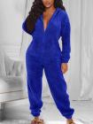 Fluffy Zip Up Onesie Pajama Outfits Sleepwear