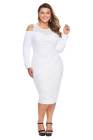 Cold Shoulder Mesh Yoke Plus Size Dress