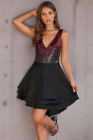 Ombre Sequin Multi Layer Skater Dress