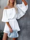 Sexy Off Shoulder Ruffle Sleeve Chiffon Romper