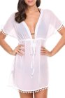 Deep V Neck Pom Pom Beach Tunic