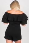 Off Shoulder Neckline Ruffled Detail Playsuit