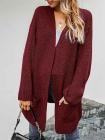 Open Front Oversized Chunky Knit Cardigan with Pocket