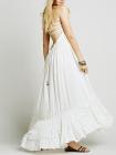 Halter Strapless Smocked Bodice Maxi Dress