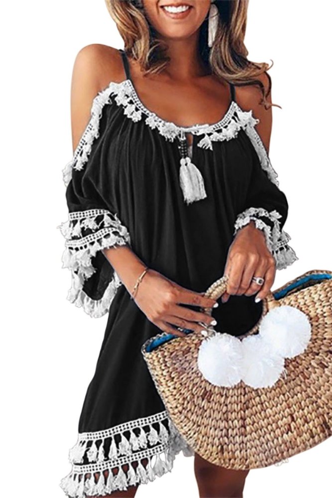 Boho Tassel Tunic Cover up
