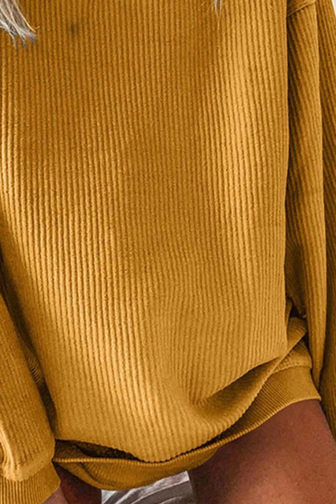 Solid Oversized Crew Neck Sweatshirt For Women