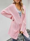 Open Front Oversized Chunky Knit Cardigan with Pocket
