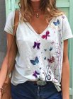Women's T-shirts Butterfly Print T-shirt