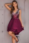 Ombre Sequin Multi Layer Skater Dress