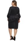 Bell Sleeve Plus Size Peplum Dress