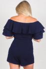 Off Shoulder Neckline Ruffled Detail Playsuit