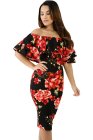 Layered Ruffle Off Shoulder Curvaceous Dress