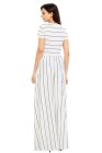 Striped Rosy Short Sleeve Maxi Dress