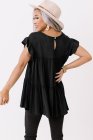 Short Sleeve Keyhole Ruffled Babydoll Top