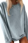 Solid Oversized Crew Neck Sweatshirt For Women