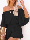 Sexy Off Shoulder Ruffle Sleeve Chiffon Romper