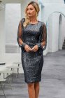 Sequin Tassel Sleeve Bodycon Evening Dress
