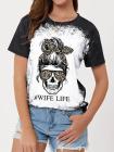 Mom Life Skull Graphic Tees Tops Short Sleeve Tee Shirt