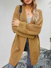 Open Front Oversized Chunky Knit Cardigan with Pocket