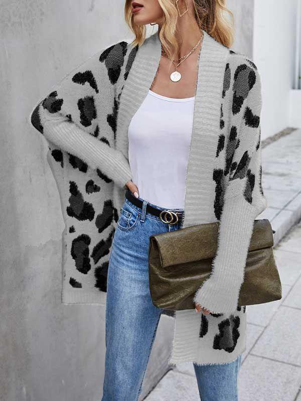 Animal Print Cardigan Womens Open Front Cardigan
