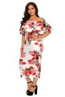 Layered Ruffle Off Shoulder Curvaceous Dress