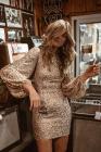Puffy Sleeve Sequin Party Mini Dress