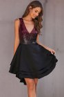 Ombre Sequin Multi Layer Skater Dress