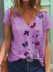 Women's T-shirts Butterfly Print T-shirt