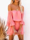 Sexy Off Shoulder Ruffle Sleeve Chiffon Romper