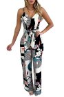 Spaghetti Strap Mixed Print Jumpsuit