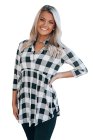 3/4 Sleeve Split Neck Flowy Tunic Top
