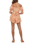 Women's Off Shoulder Short Sleeves Layered Ruffle Rompers