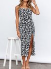 Womens Floral Split Cami Maxi Dress