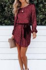 Women's Sequin Loose Long Sleeve Dress with Sash