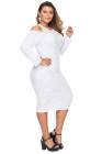 Cold Shoulder Mesh Yoke Plus Size Dress