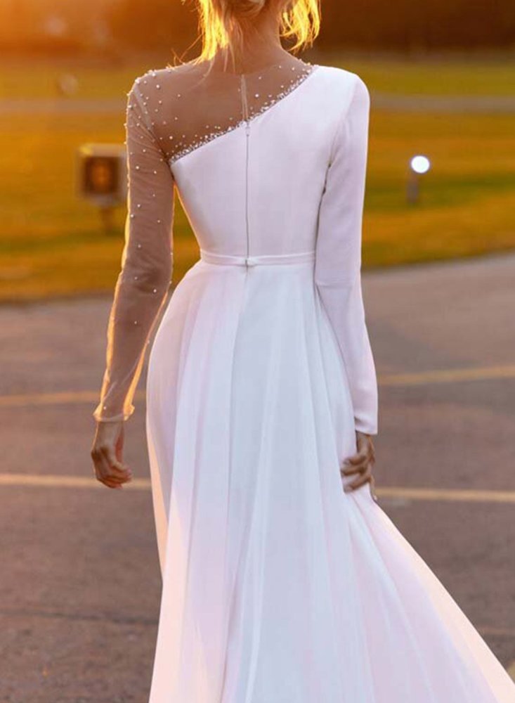 Sexy Ruched Lace Maxi Dress With Slit