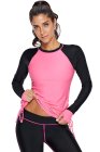 Rosy Black Colorblock Long Sleeve Rashguard