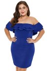 Layered Ruffle Off Shoulder Plus Size Dress