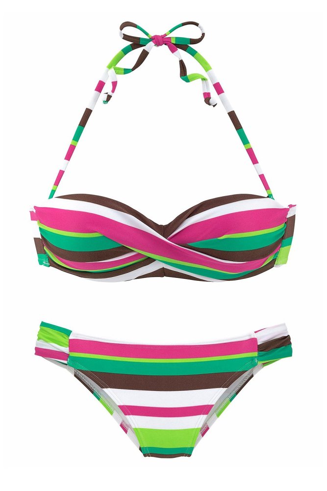 Boho Stripes Push up Bikini Set
