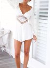 Women's Rompers Lace Waist VNeck Rompers