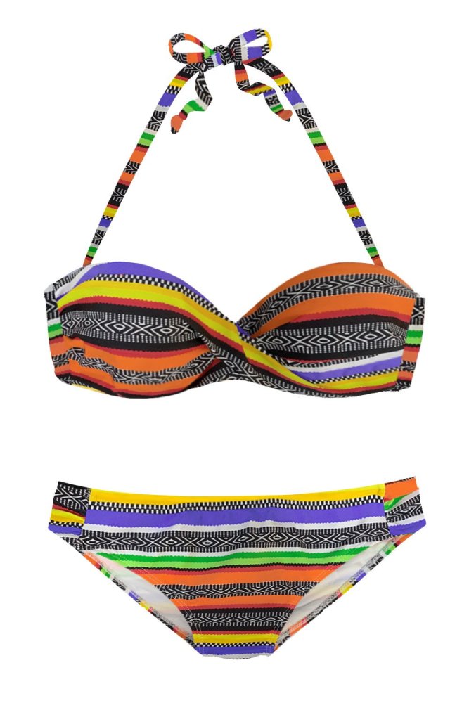 Boho Stripes Push up Bikini Set